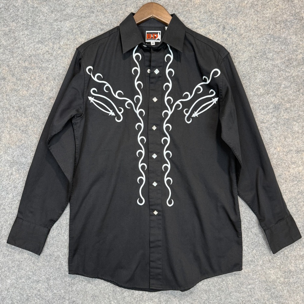 Brooks & Dunn Panhandle Slim Western Snap Shirt Mens Medium Embroidered Diamond